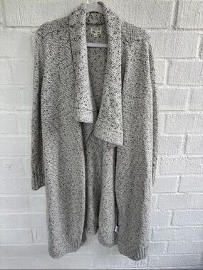 RVCA Marled Gray Shawl Collar Long Open-Front Oversized Cardigan sz XS/S